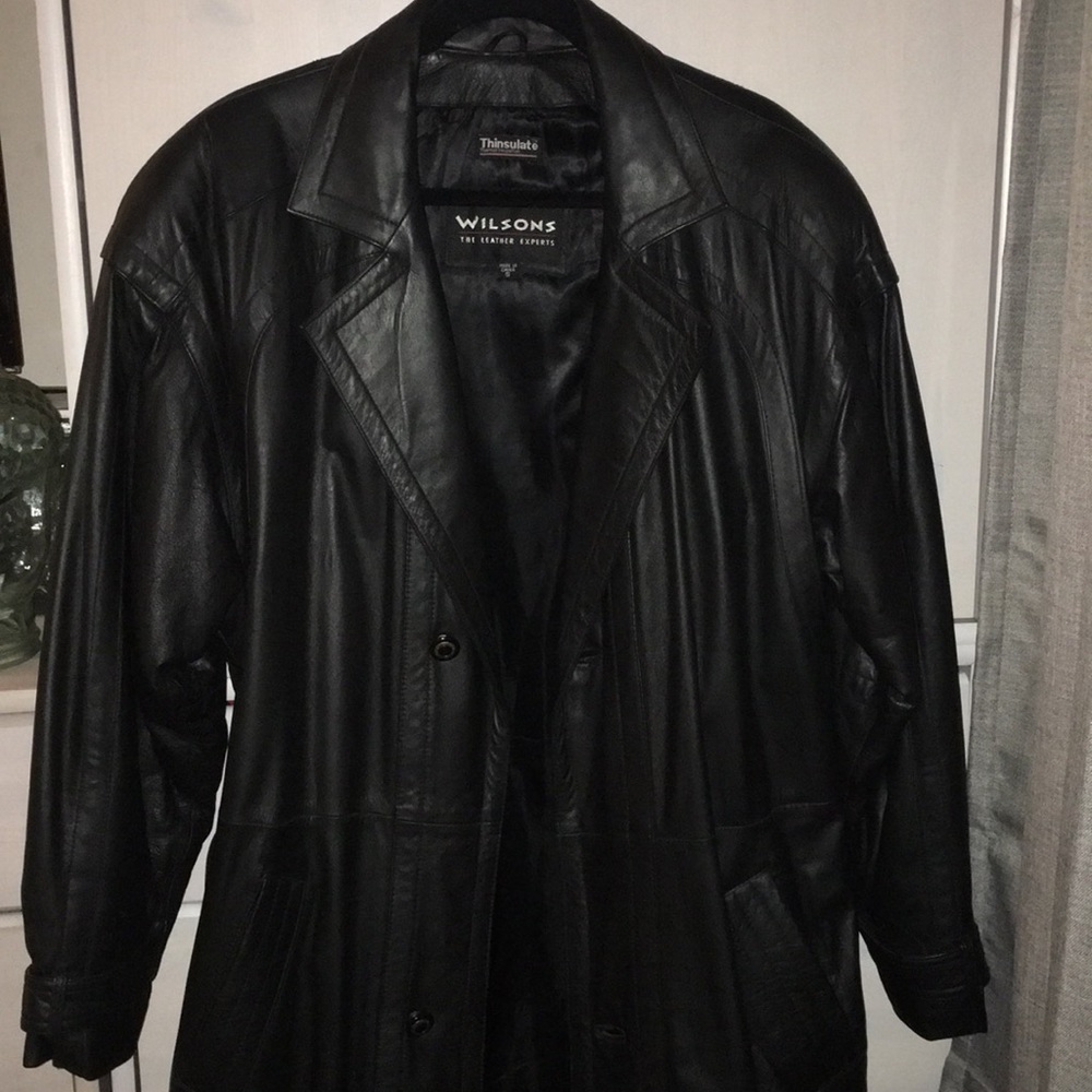 Black Leather Trench Coat